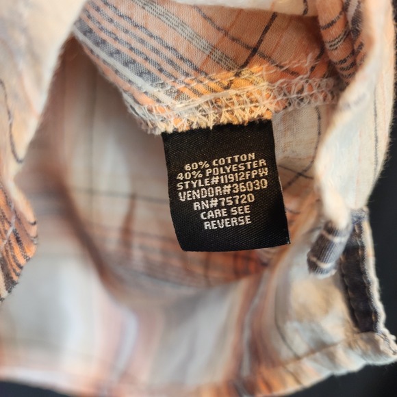 BKE Mens Athletic Fit Plaid Short Sleeve Snap Front Western Shirt 3XL - Picture 5 of 6